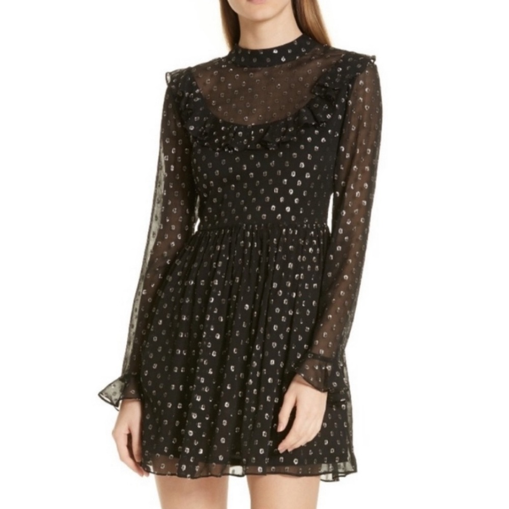 New Robert Rodriguez Camille Polka Dot Dress Size 2 | Designer Cocktail Dress
